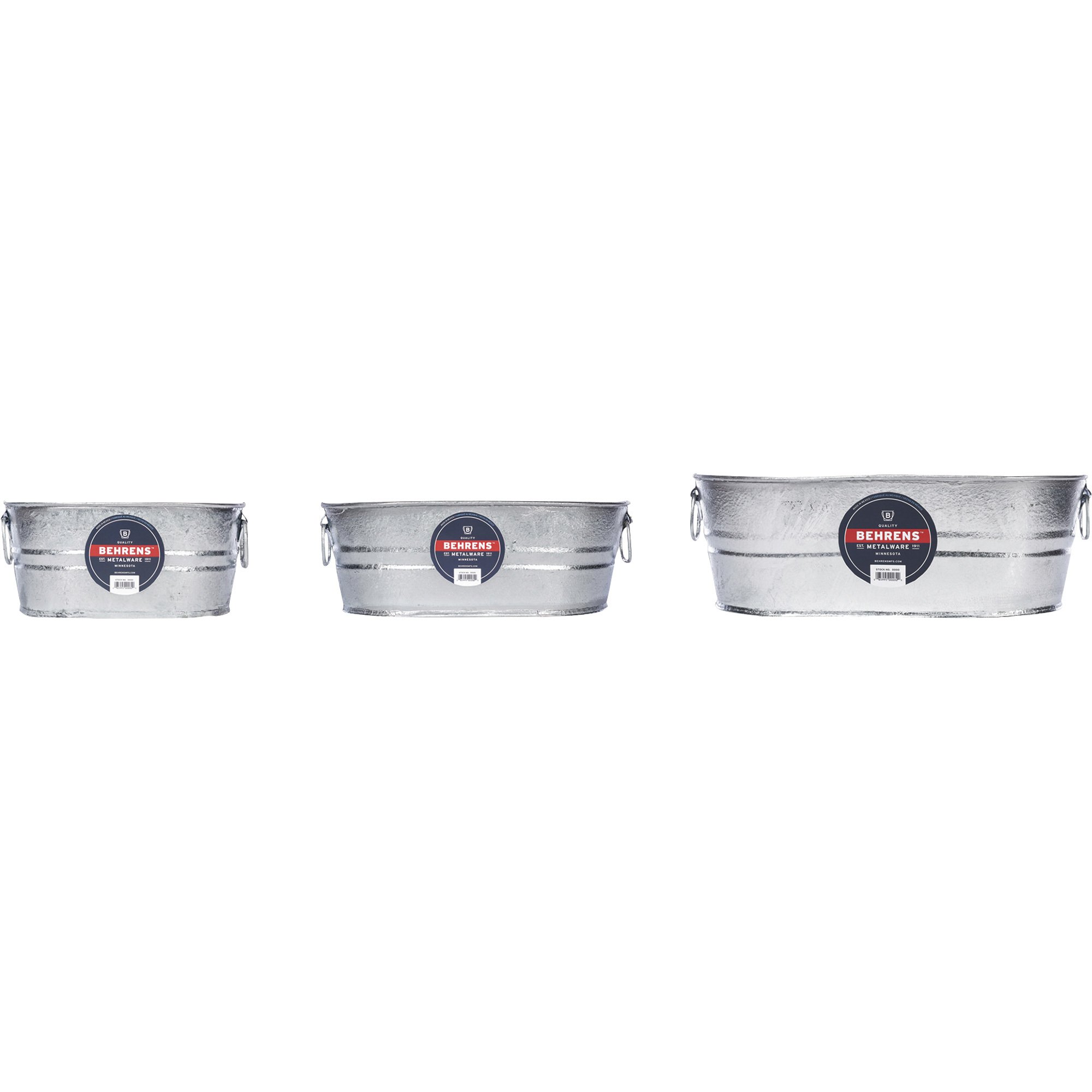 Behrens 3Pk. Oval Galvanized Steel Tub Set Northern Tool